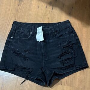 American Eagle Outfitters Black Distressed Jean Shorts